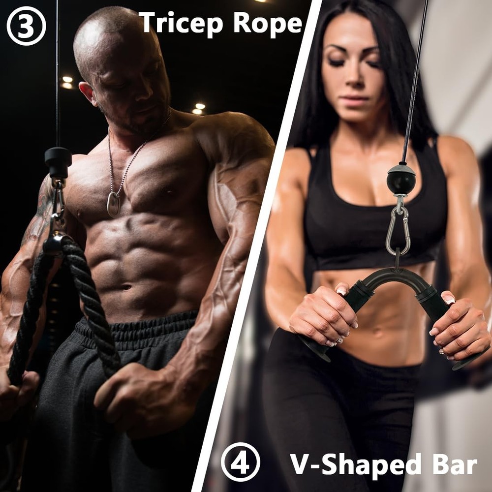 Cable Triceps Rope Attachment Cross Over Loop Handle Cable Machine Accessories