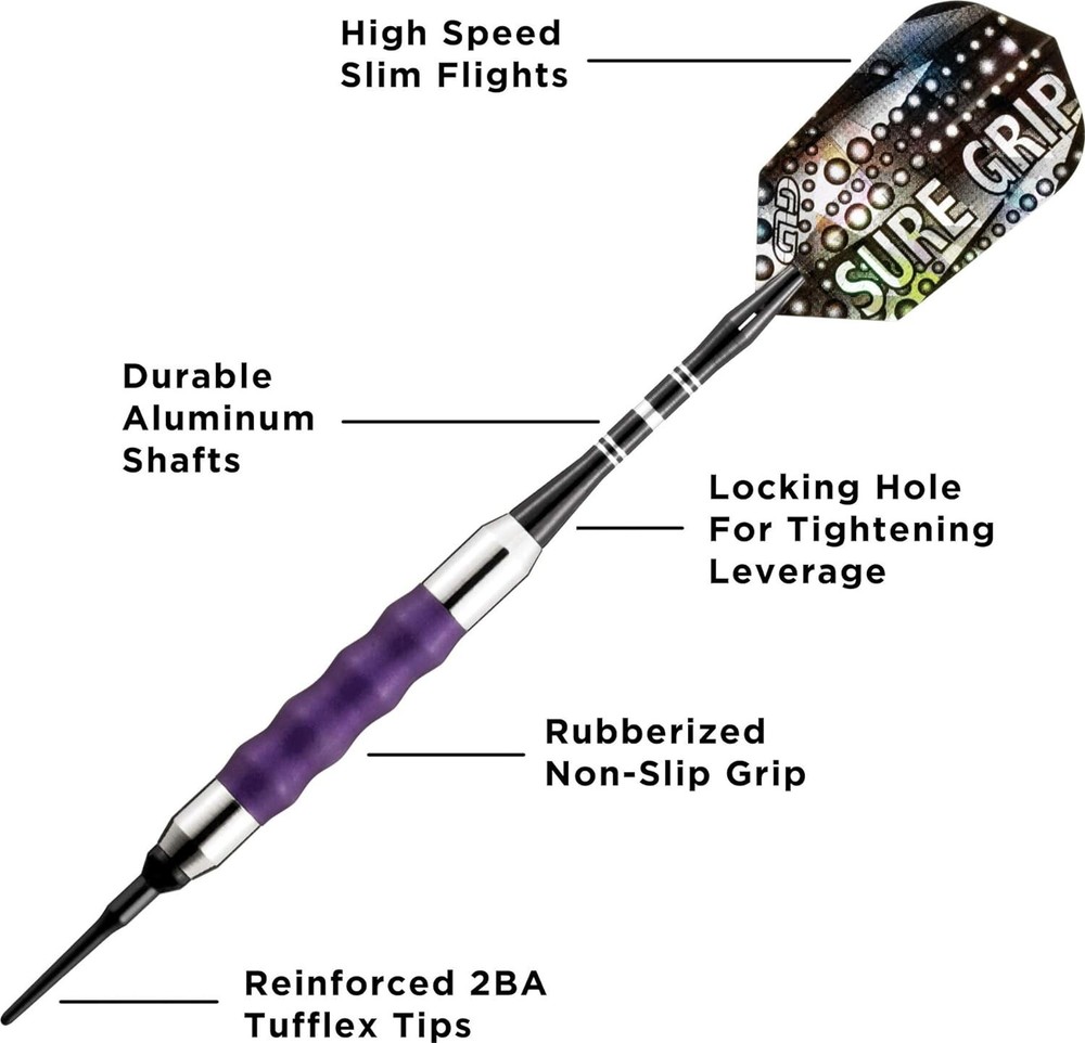 Viper Sure Grip Soft Tip Darts, Purple