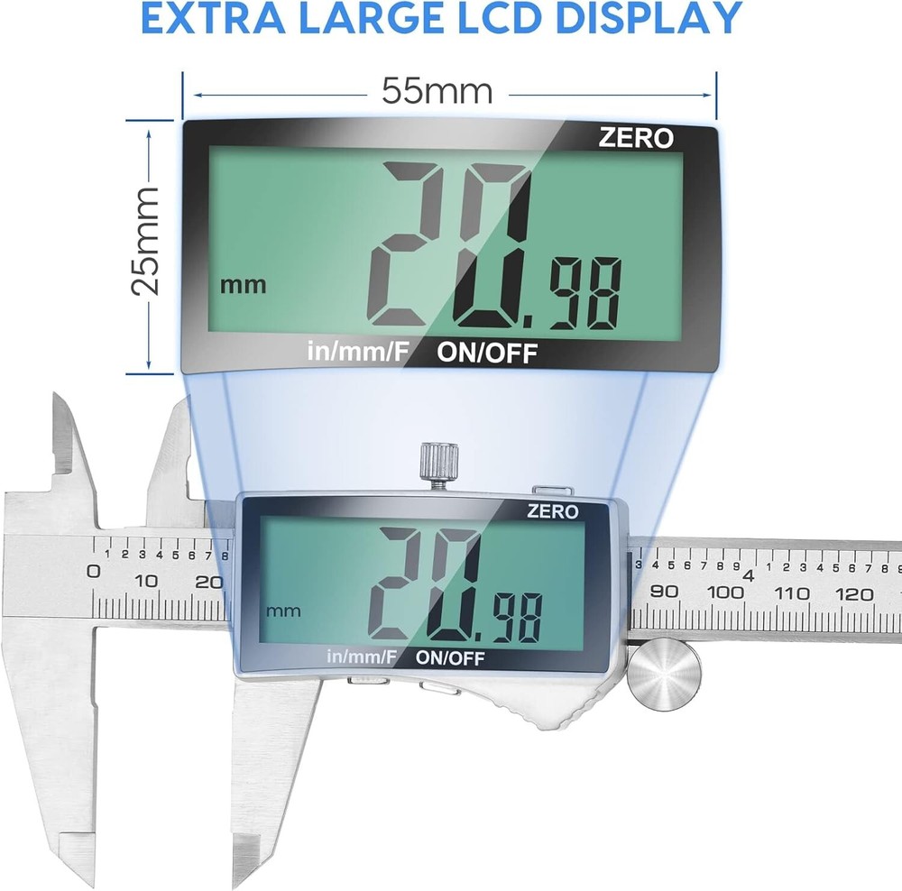 Precision 6-Inch Digital Caliper with Extra Display for DIY Enthusiasts