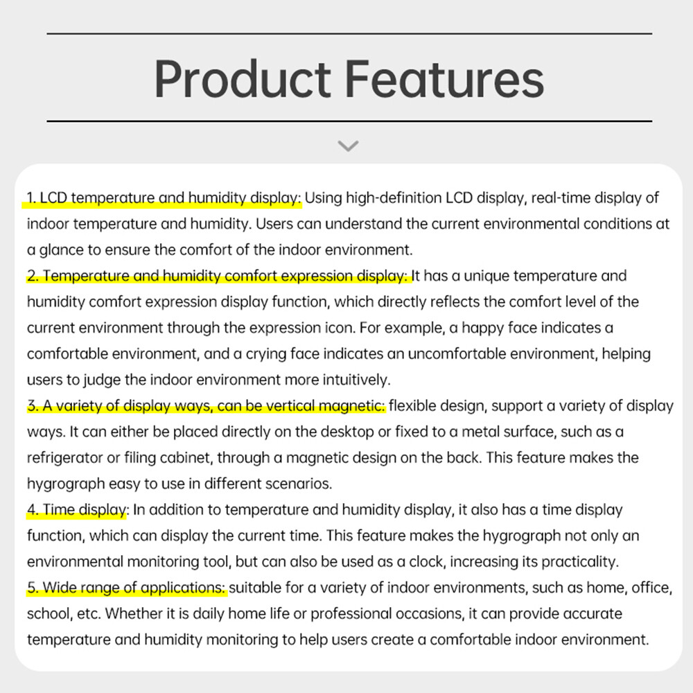 Thermometer Indoor Digital Hygrometer Temperature Humidity Meter Time Function