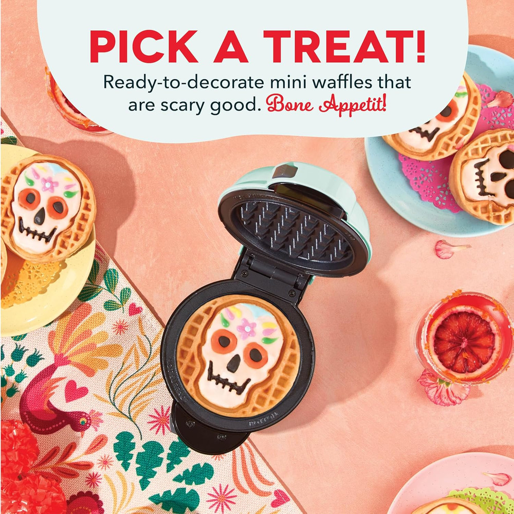 Multimaker Mini System Two 4” Nonstick Removable Waffle Plates (Skull & Jack-O-L