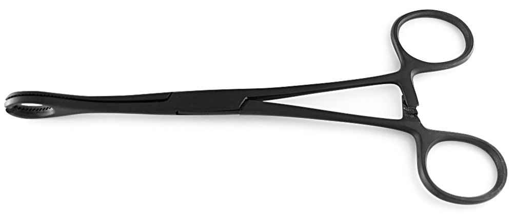 Sponge Forester Forceps Black 6.5 inch Slotted Piercing Tool