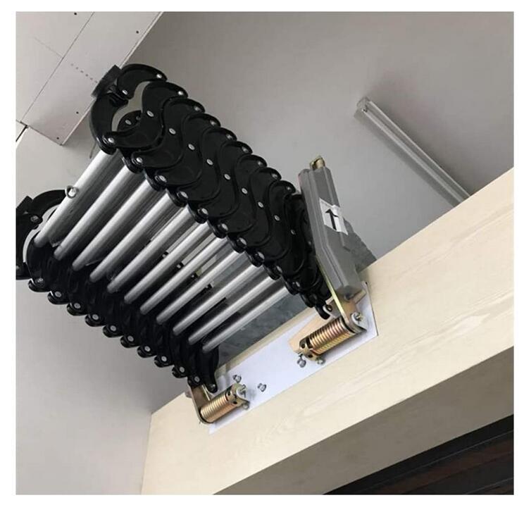 Wall Mounted Telescoping Attic Loft Ladder Stairs, 12Steps Pull Down Loft Stair
