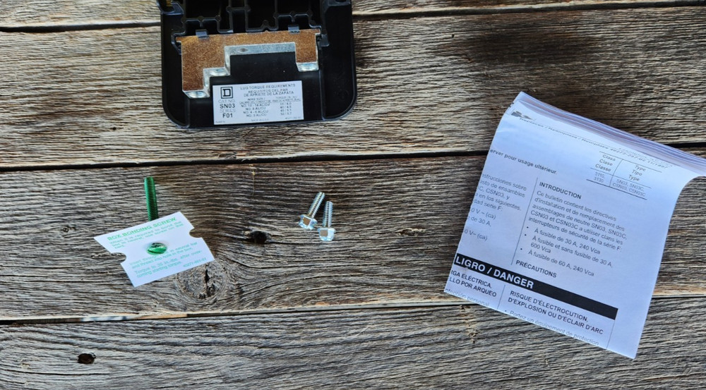 Square D SN03 Insulated Groundable Neutral Assembly Kit