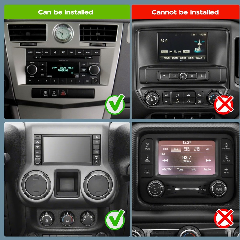 Android 14 Double Din Car Stereo 7" Touchscreen Wireless Carplay Android Auto