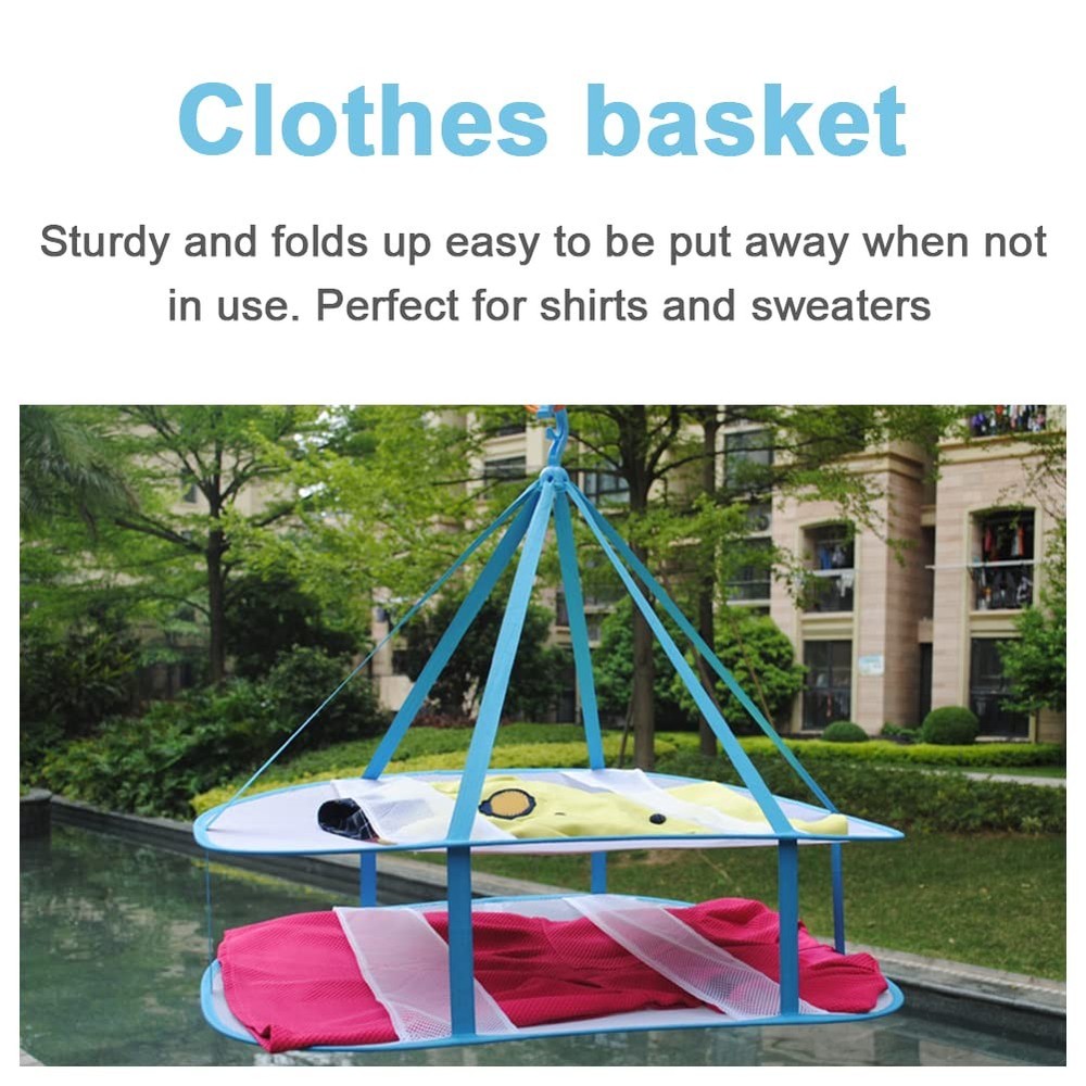 2 Tier Foldable Hanging Mesh Dryer,Sweater Drying Rack Network Foldable Dryin...
