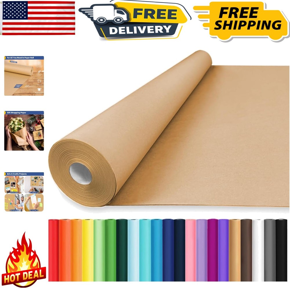 36" x 2400" Brown Kraft Paper Roll - Eco-Friendly Wrapping & Crafting Solution