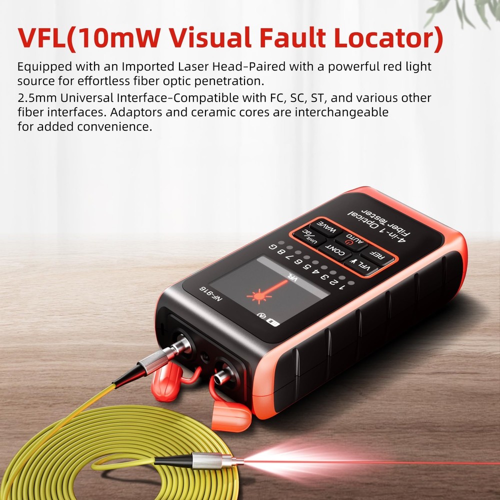 Fiber Optical Power Meter Wavelength Network Cable Tester LAN Wiring Diagnostics