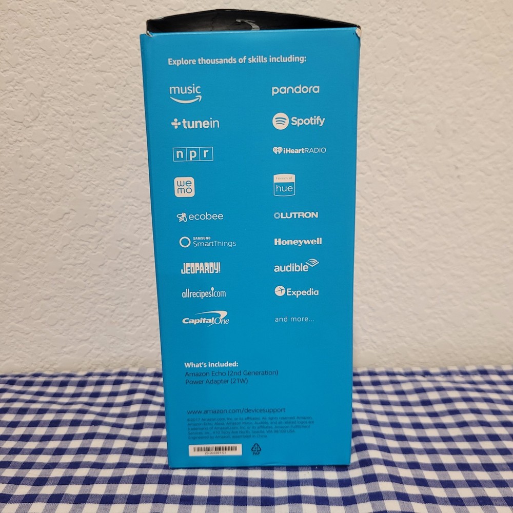 Amazon Echo (2nd Gen) Smart Speaker With Dolby Heather Gray NOB