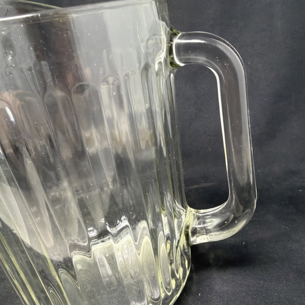 VTG Ribbed Clear Glass Beverage Pitcher National Pattern Hobnail Pattern/ Bottom