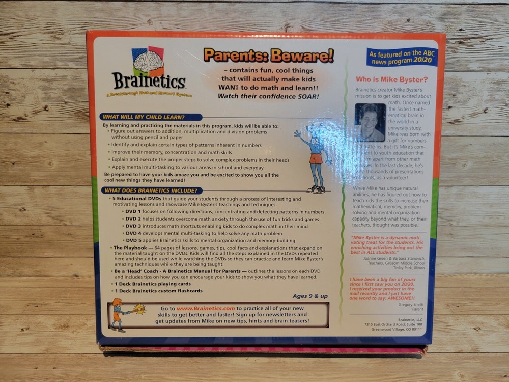 Brainetics: A Breakthrough Math and Memory System (5 DVDs & Cards) Complete Box