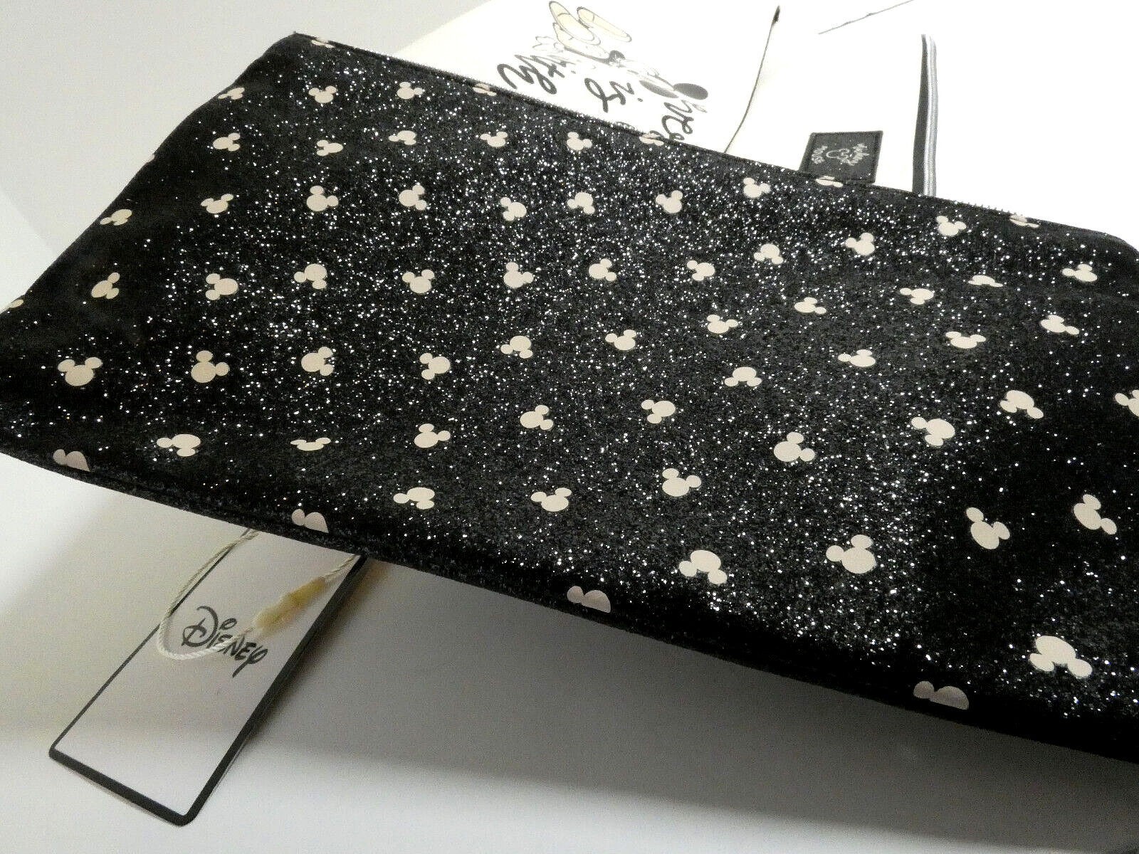 Mickey Mouse Cosmetic Bag White & Removable Pouch Disney Travel Case Makeup NWT