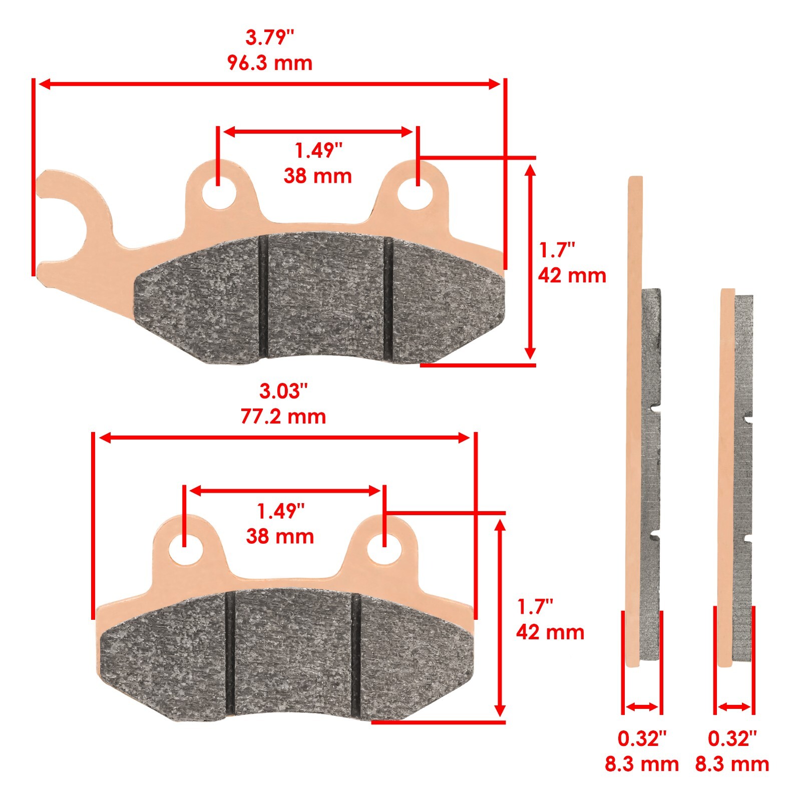 Front Rear Brake Caliper Disc Rotor W/Pad For Yamaha Rhino 700 YXR700 4X4 08-13