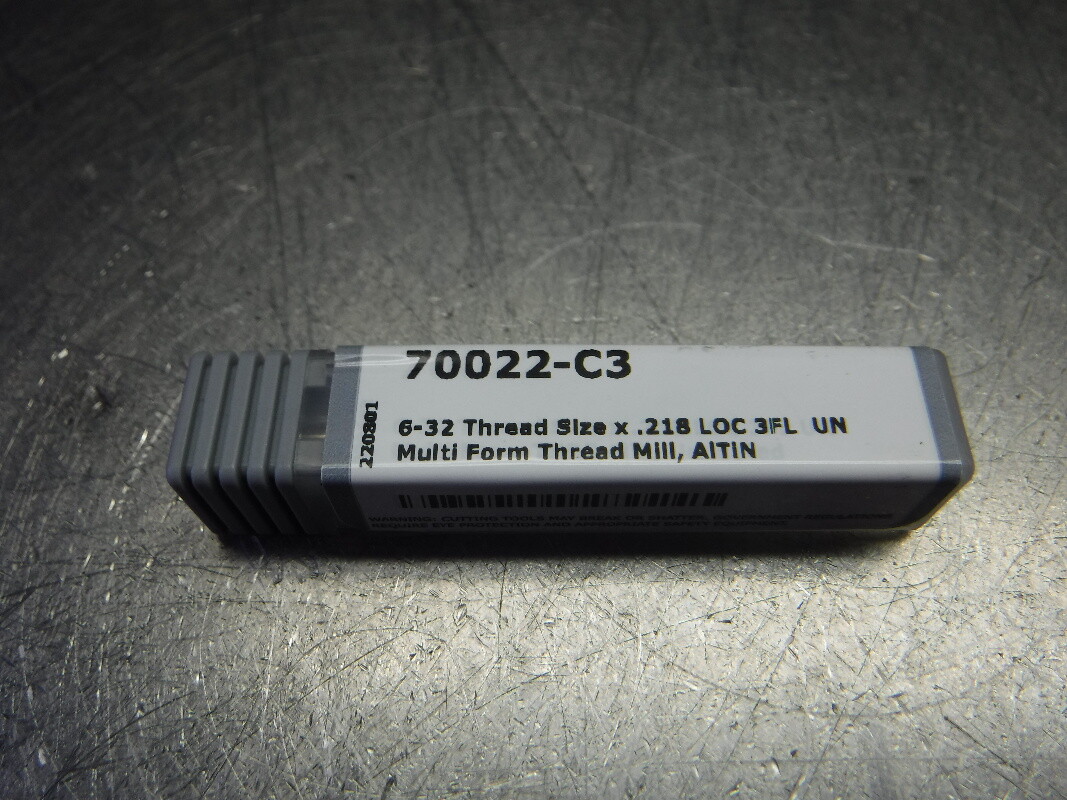Harvey Tool 6-32 TPI UN 3 Flute Carbide Thread Mill 1/8" Shank 70022-C3 (LOC297)