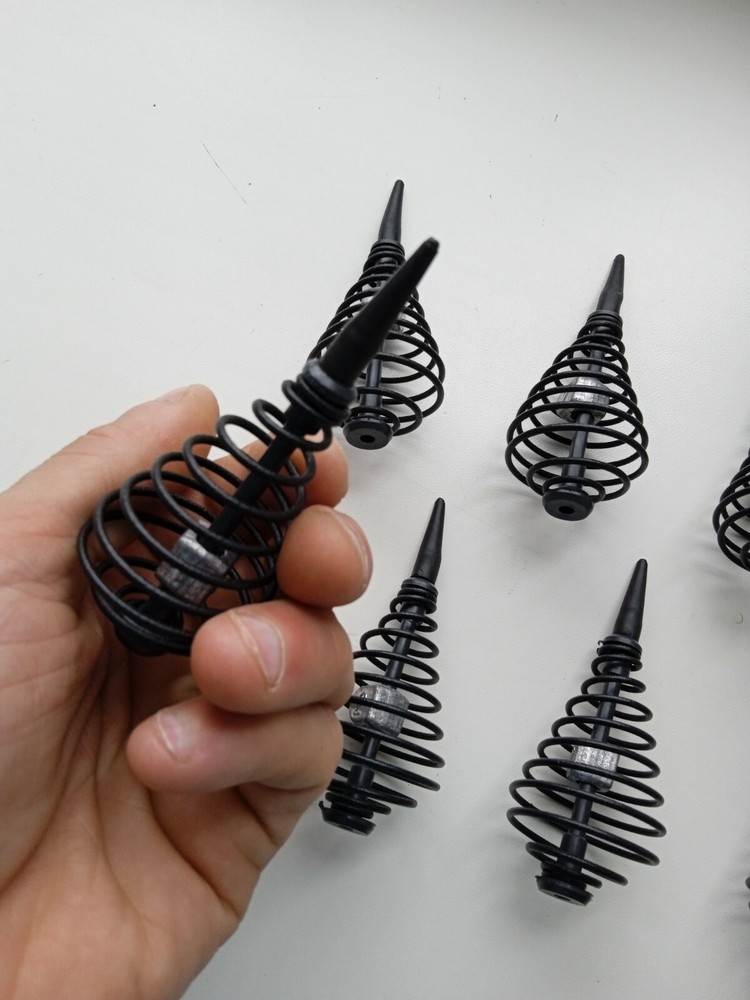 9 pcs 25 gr /0.88 oz spring coil inline method carp fishing feeder