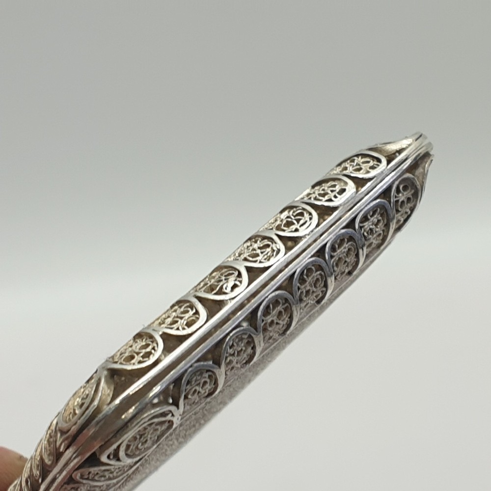 Antique Anglo Indian Solid Silver Filigree Cigarette Case