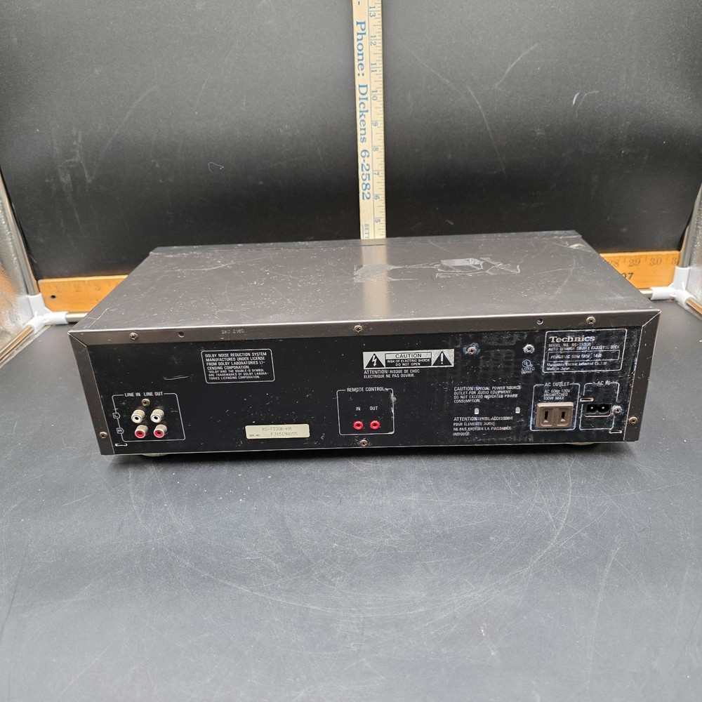 Vintage Technics RS-T330R Auto Reverse Double Cassette Deck Dolby UNTESTED