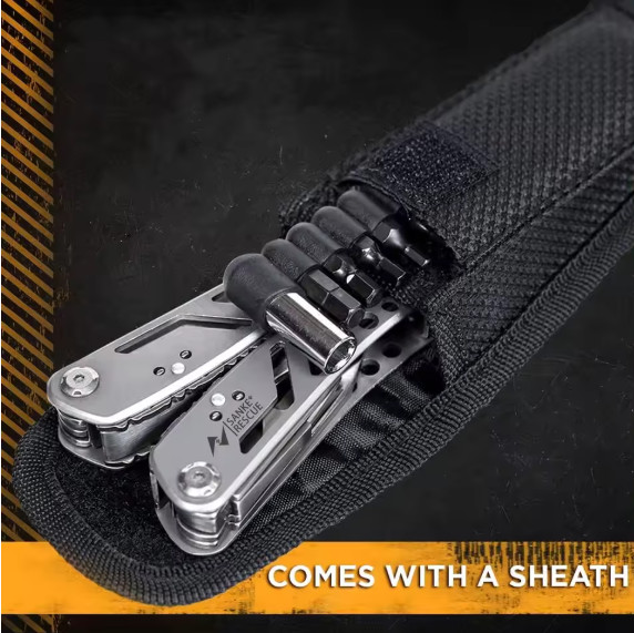 24-In-1 Multitool Pliers Multi Tool with Safety Locking and Pocket Sheath