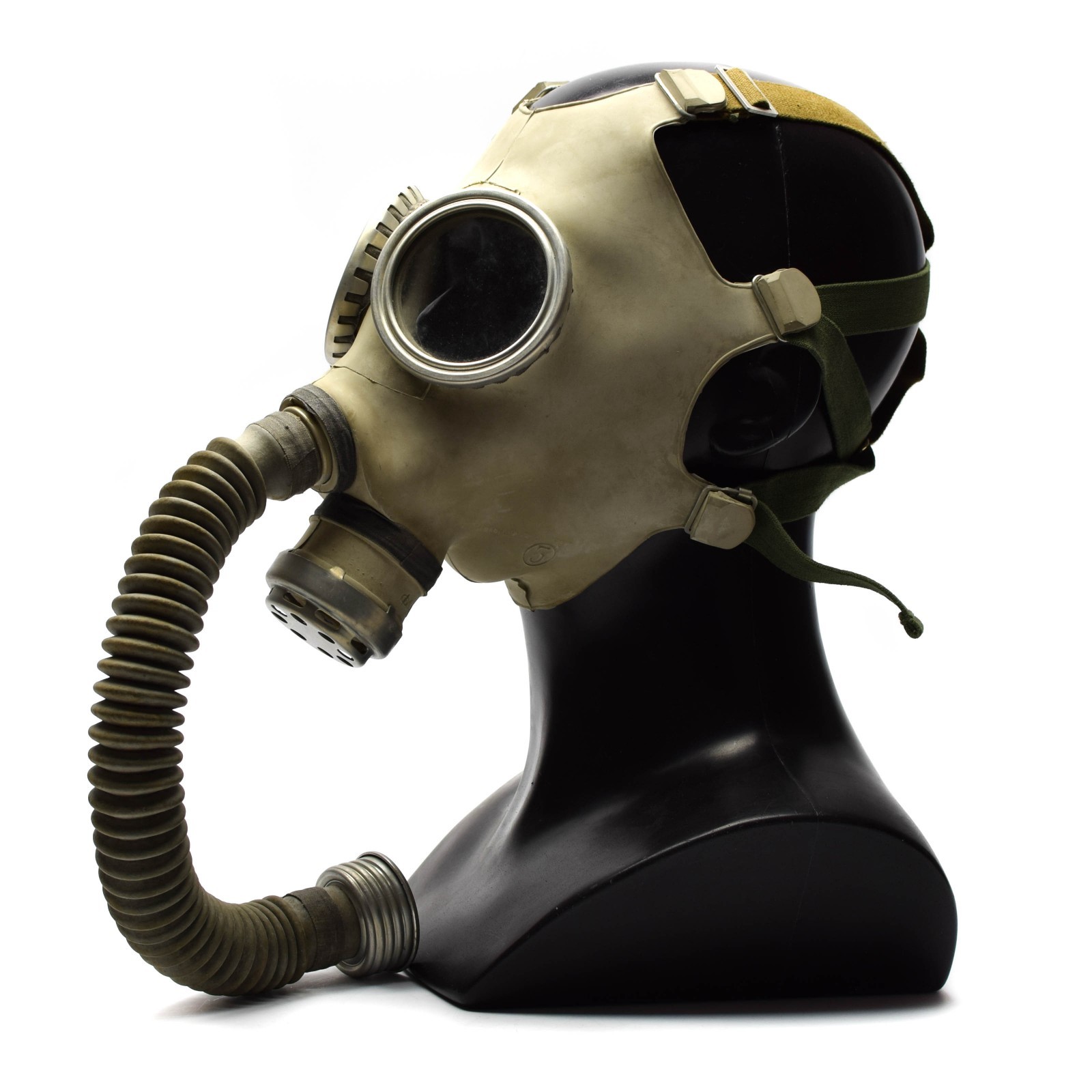 Soviet Era Gas mask PDF-7 Full face protection mask w hose grey rubber