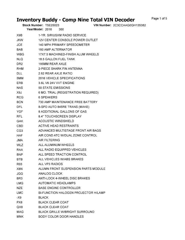 300 2016 Transmission Shift 928696