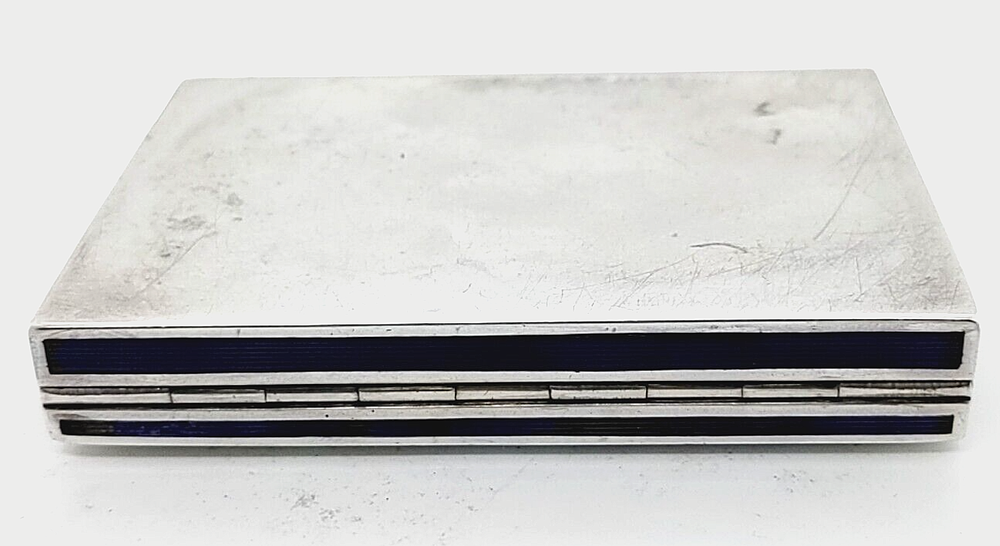 Purple Chequered Silver Cigarette Case