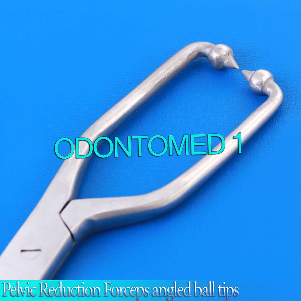 Pelvic Reduction Forceps 9 ½” angled short ball tips