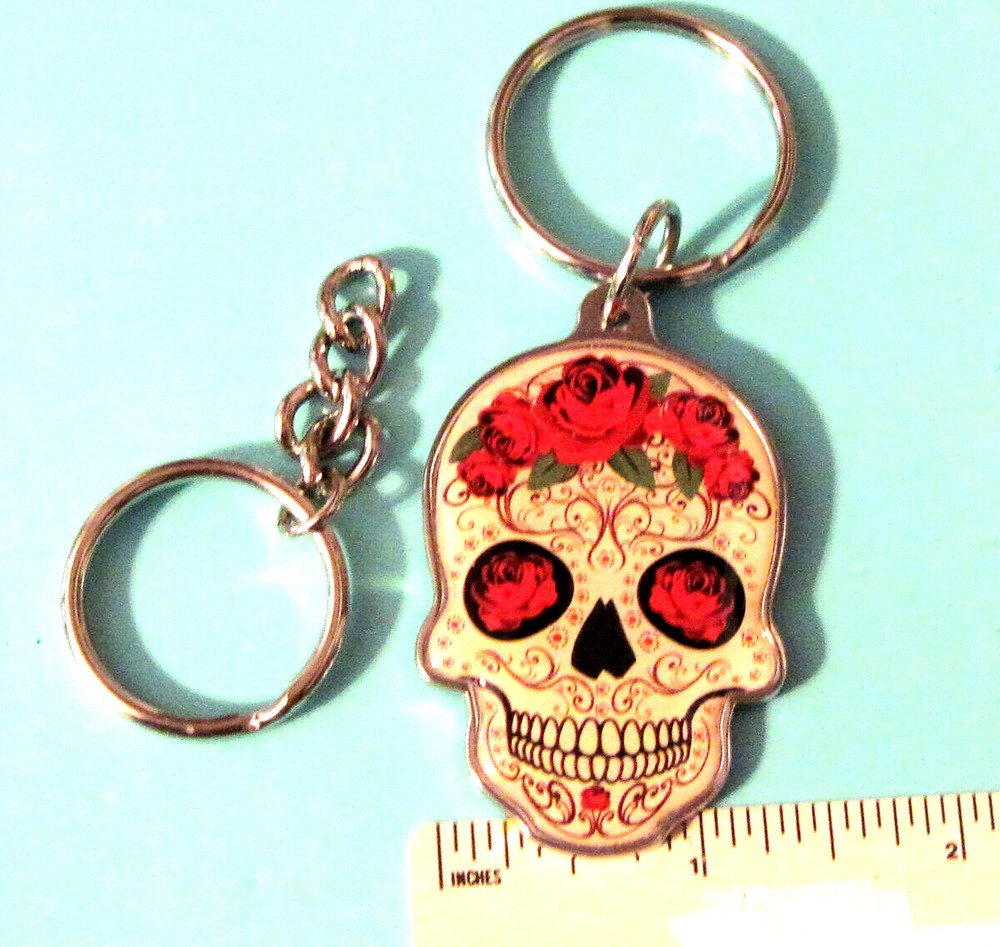 SUGAR SKULL  -  keychain  key chain GIFT BOXED