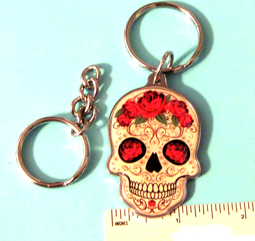 SUGAR SKULL - keychain key chain GIFT BOXED