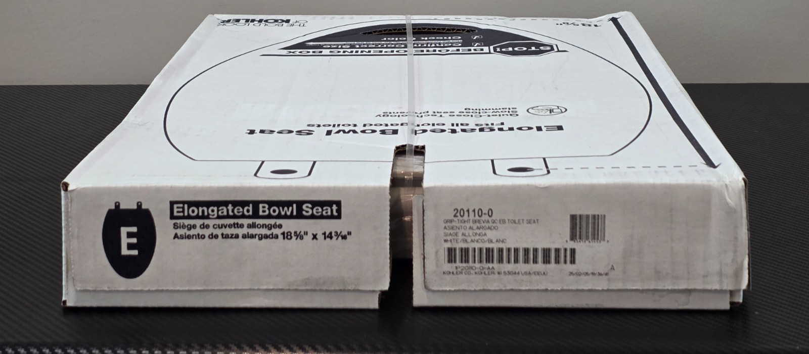 Kohler 20110-0 Grip-Tight Brevia Quiet-Close Elongated Toilet Seat White