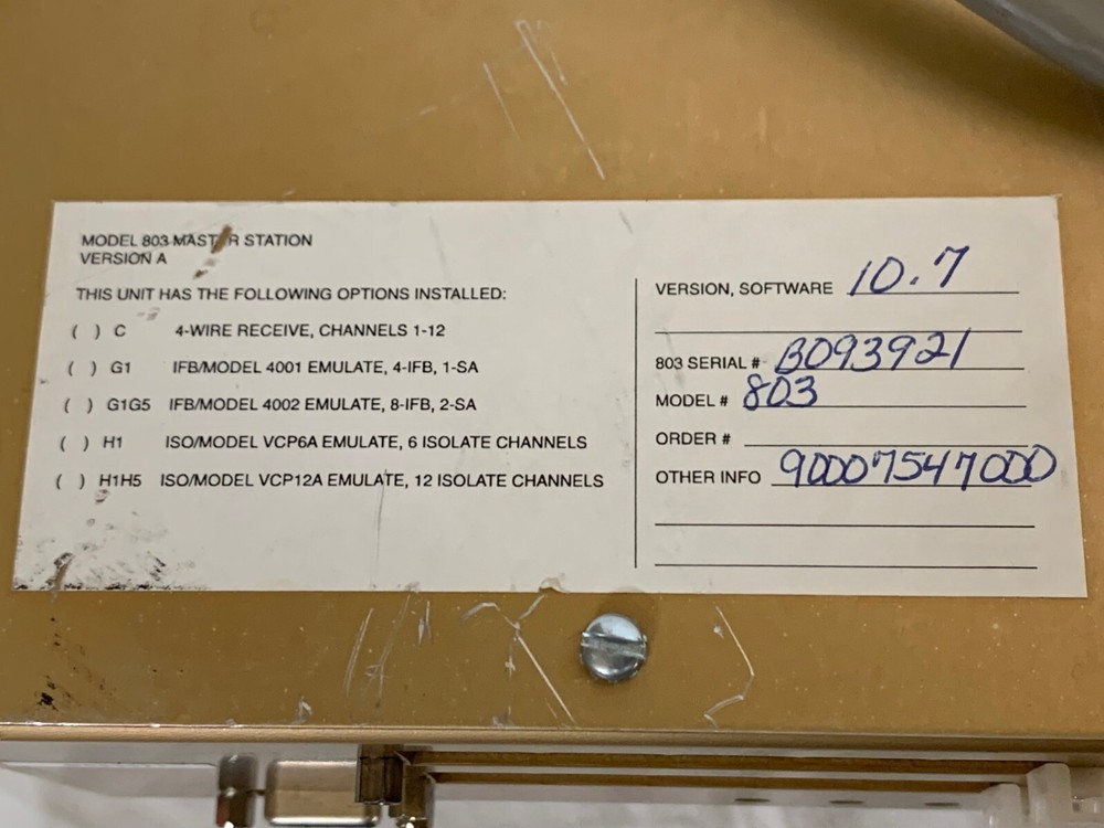 RTS 803 12-Channel Programmable Master Station (untested)