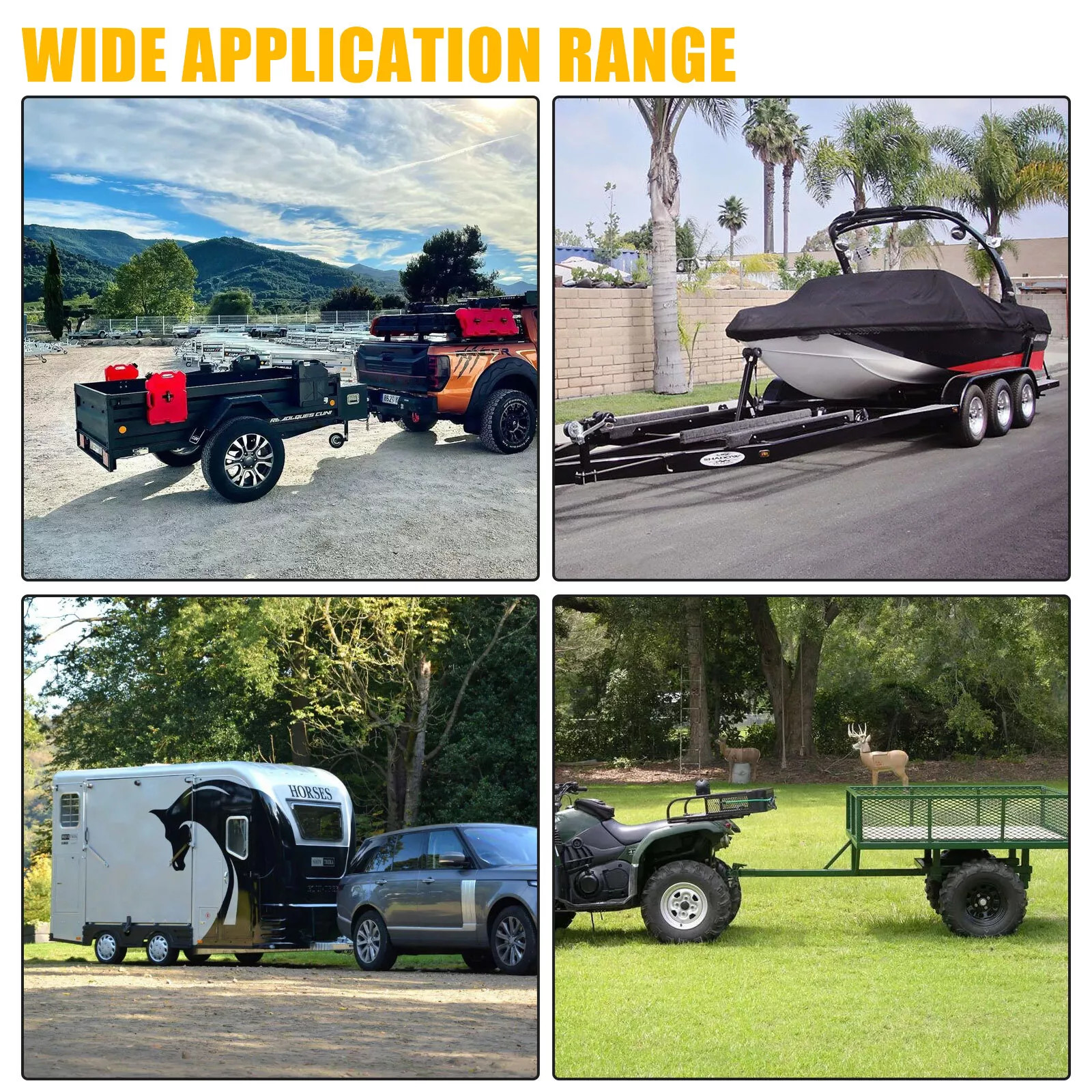 25' 4 Pin Flat Trailer Wiring Harness Kit Wishbone Style for Trailer Tail Lights