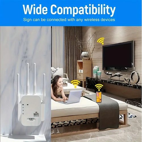 1200Mbps WiFi Range Extender Repeater Wireless Amplifier Router Signal Booster