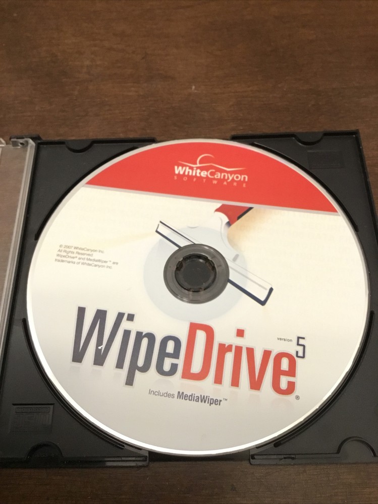 WipeDrive Version 5 CD WhiteCanyon Software 2007 Untested