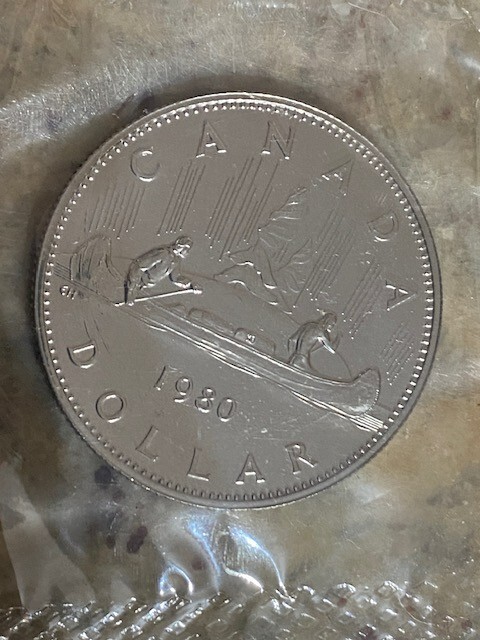 1980 CANADA UNCIRCULATED 6 COINS MINT SET, ENVELOPE AND COA