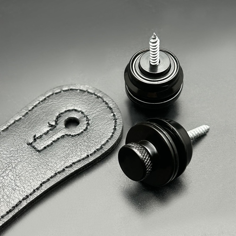 2PCS Guitar Flat Head Strap Button Metal Chrome for