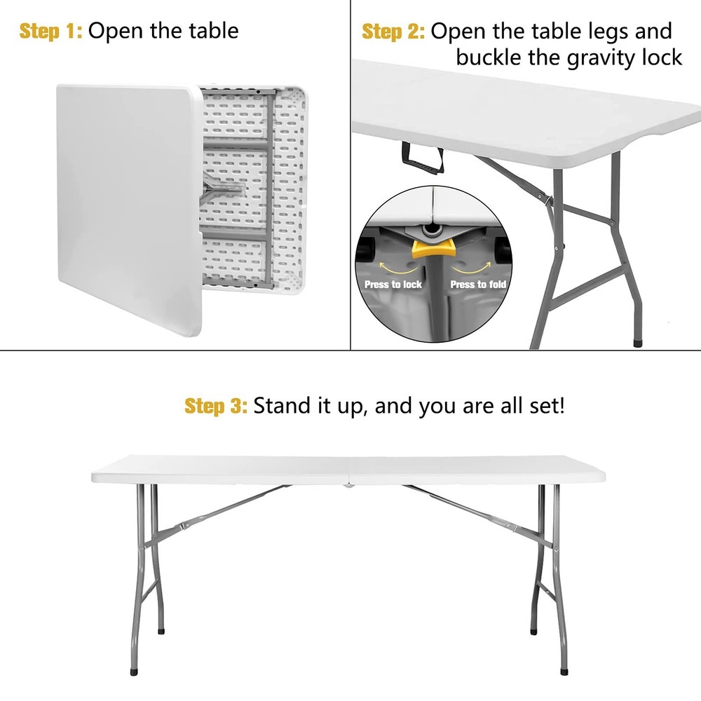 6FT Folding Table 1 Pack 6FT Folding Bench Seat 1 Pack