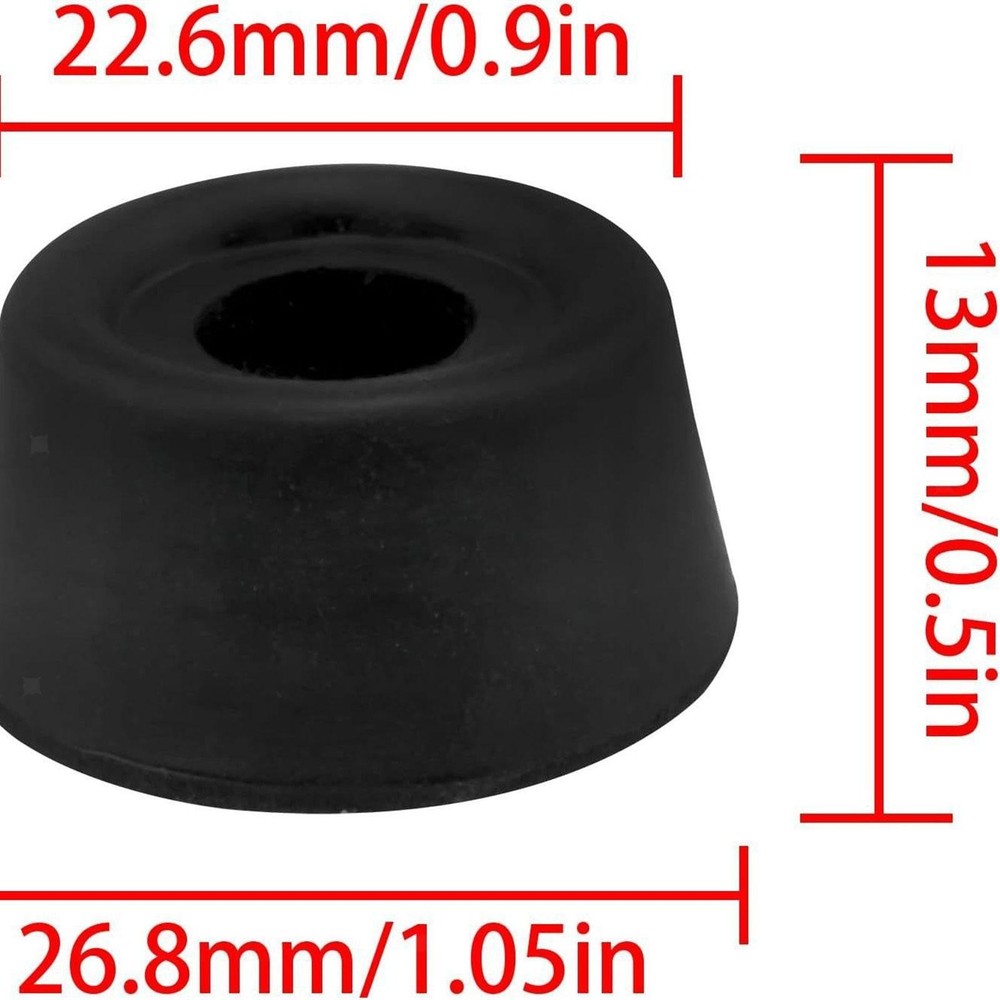 6x Billiard Cue Bottom Plug Black Protector Replacement Rubber Practical