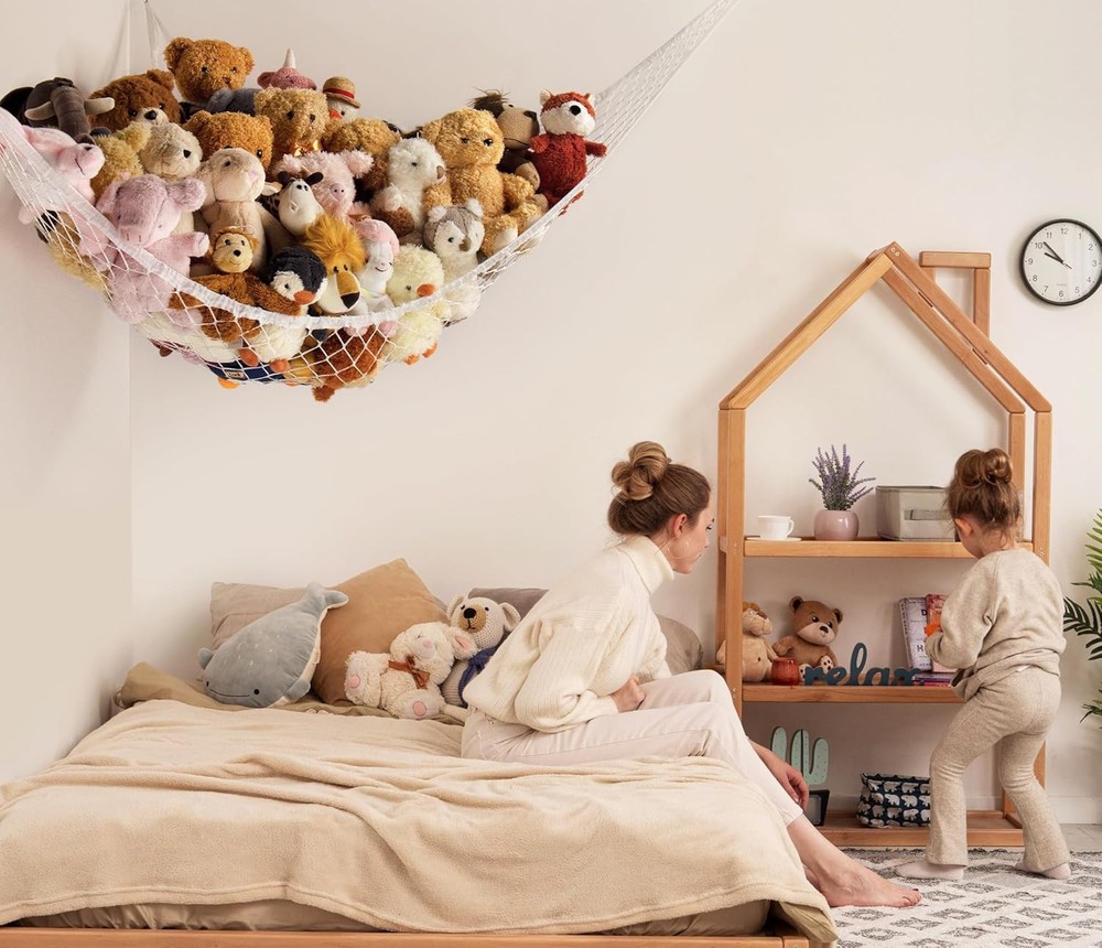 Stuffed Animal Storage Hammock Net Corner - Large Toy Hammock Net for Stuffed