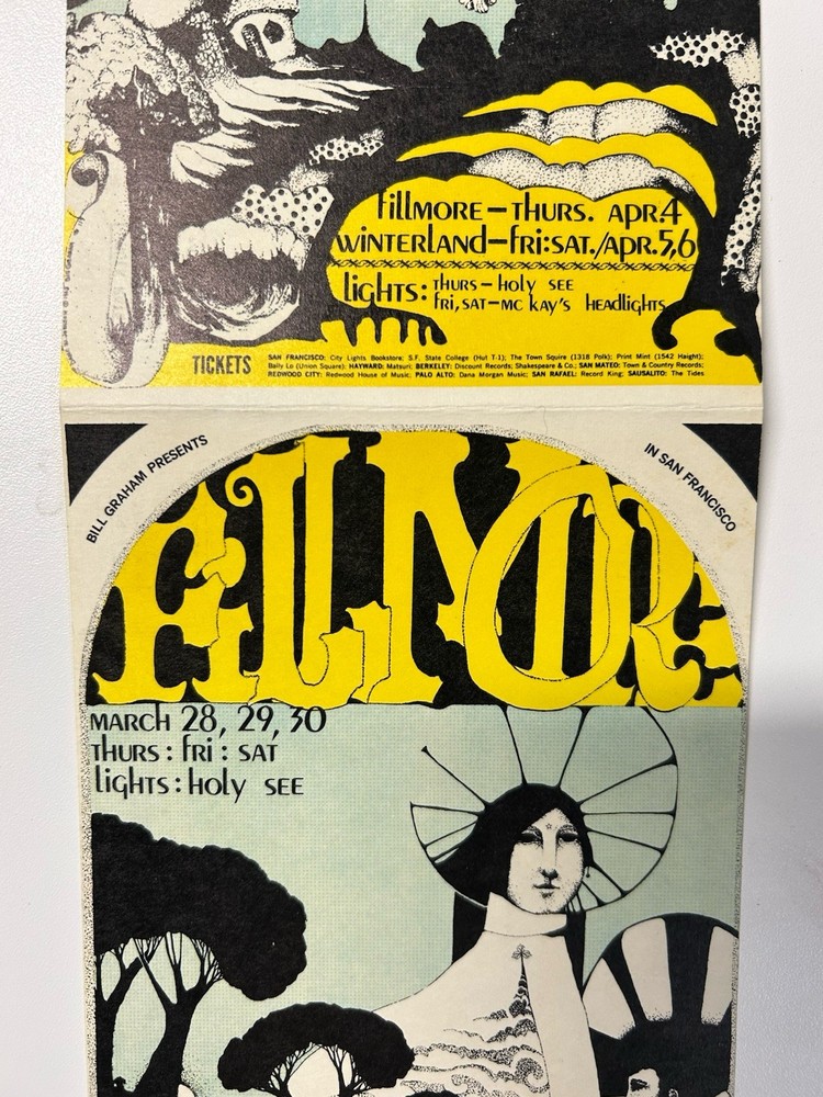 1968-FILLMORE-BG-113/114 DOUBLE POSTCARD-ERIC BURDON & ANIMALS/QMS/COUNTRY JOE