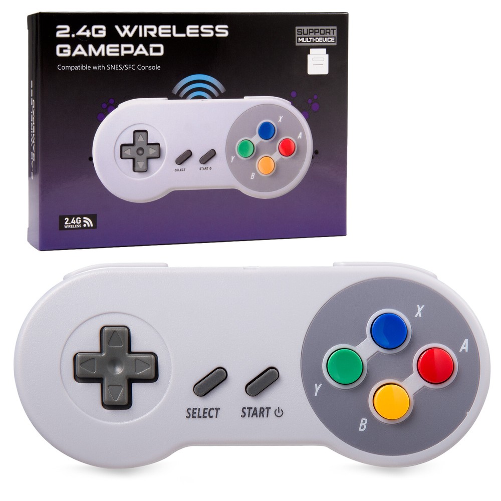 For 2.4G Wireless Super Nintendo SNES System Gamepad Replacement Controller Pad