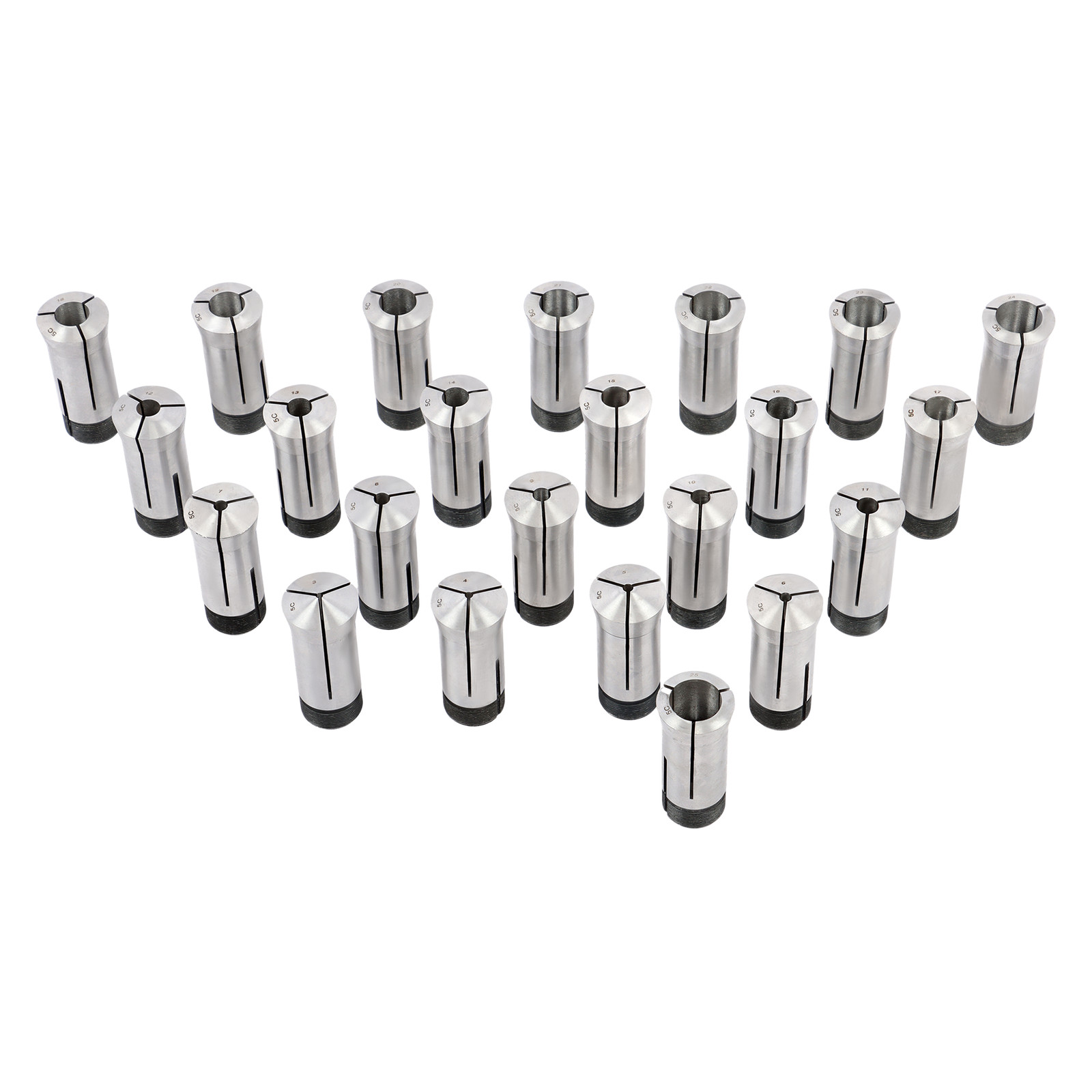 23 Piece Precision 0.0005" Accuracy Metric 5C Collet Set 3mm-25mm x 1mm High