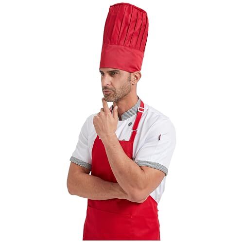 Chef Tall Hat Adjustable Elastic Kitchen Grill BBQ Cooking Chef Cap for Red