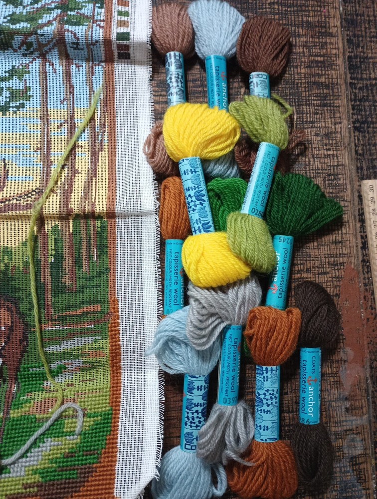 Denmark Ooe Needlework Canvas Deer Kit Wool Started