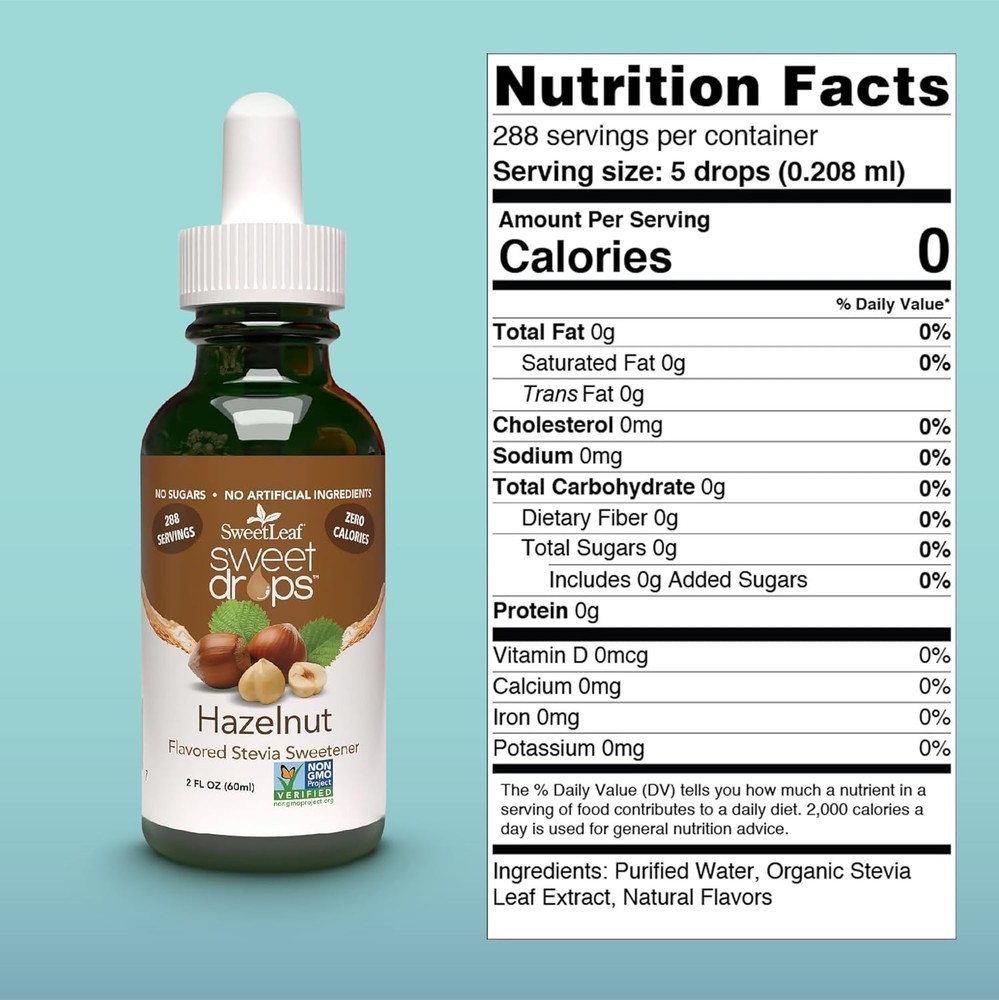 Sweetleaf Stevia Stevia Clear Hazelnut 2 OZ
