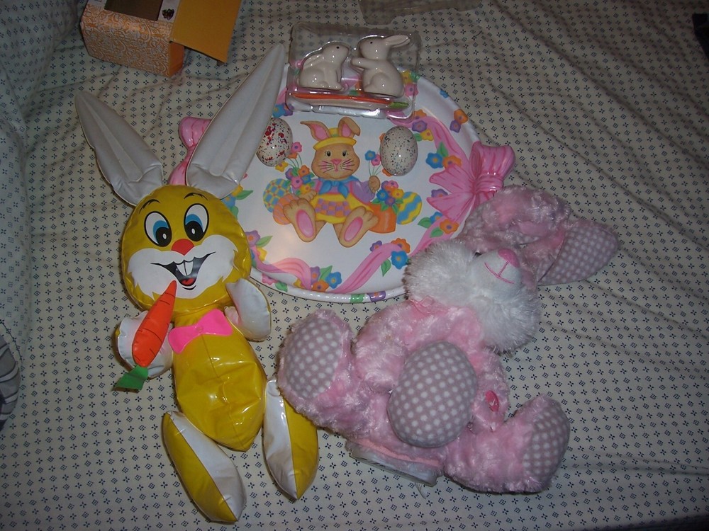 assorted  Easter Bunny Rabbit Figurines lot of 6