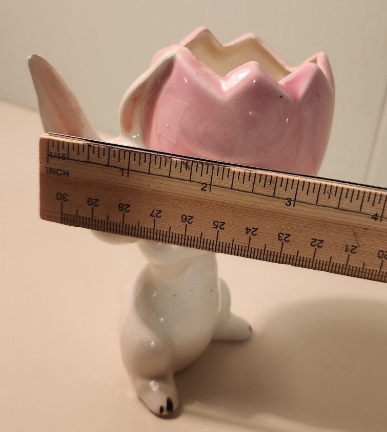 EASTER Bunny CANDY DISHBunny Rabbit with Egg Trinket Dish