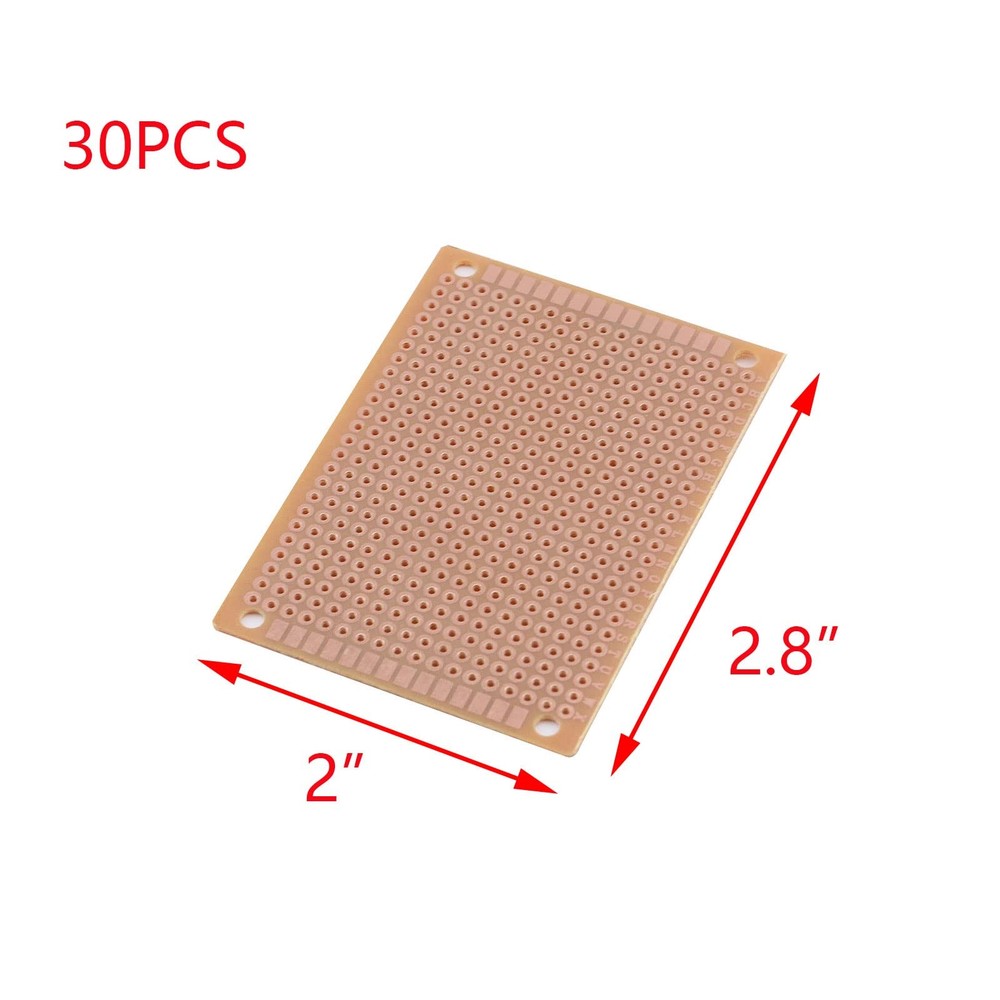 30 Pack Perfboard Prototyping Boards 5x7cm PCB Circuit Board for DIY Projects