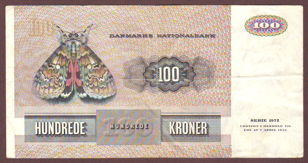 DENMARK 100 Kroner 1978 Prefix A8