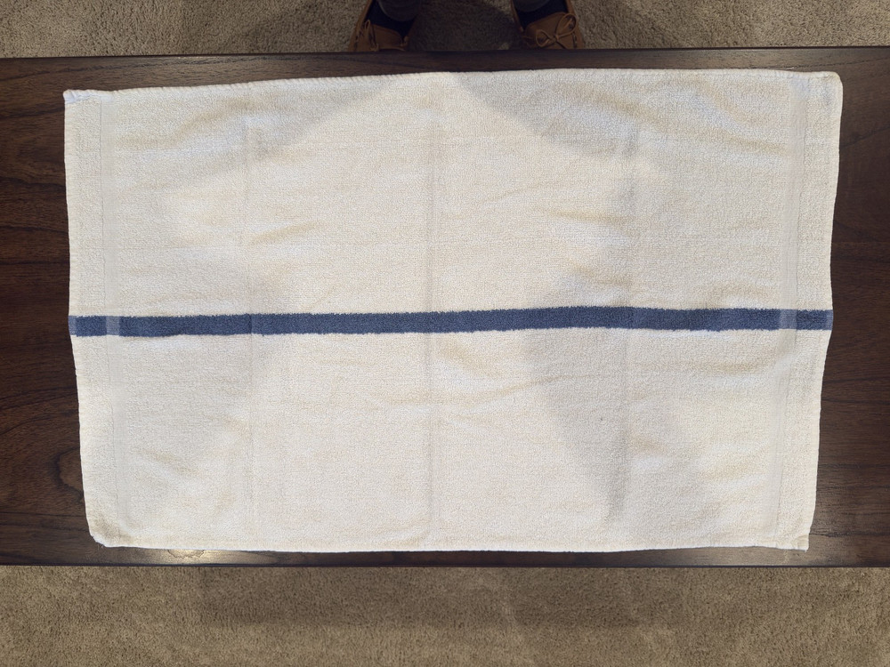 Original WWII WW2 USMC Type Style Bath Towel White Blue Stripe