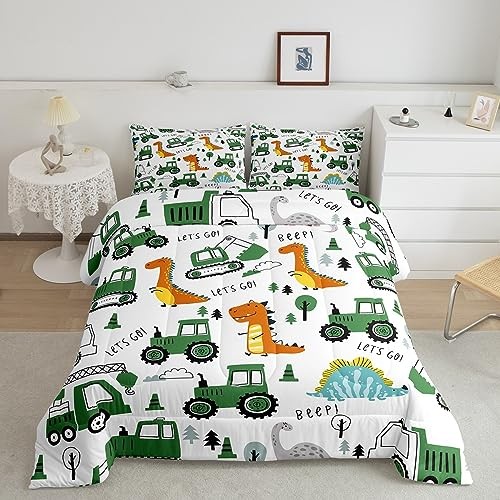 Kids Construction Comforter Set Size Dinosaur Construction Full Multi 36